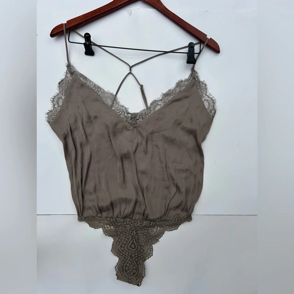 Free People Intimately HBD Lace Satin Bodysuit
